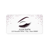 Makeup mit Glitzer-Effekt Adressaufkleber (Vorne)