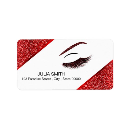 Makeup mit Glitzer-Effekt Adressaufkleber (Vorne)