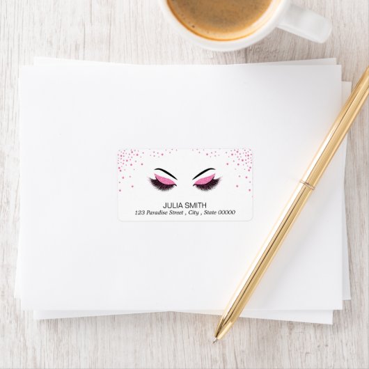 Makeup mit Glitzer-Effekt Adressaufkleber (Insitu)