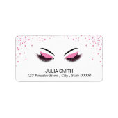 Makeup mit Glitzer-Effekt Adressaufkleber (Vorne)