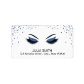 Makeup mit Glitzer-Effekt Adressaufkleber (Vorne)