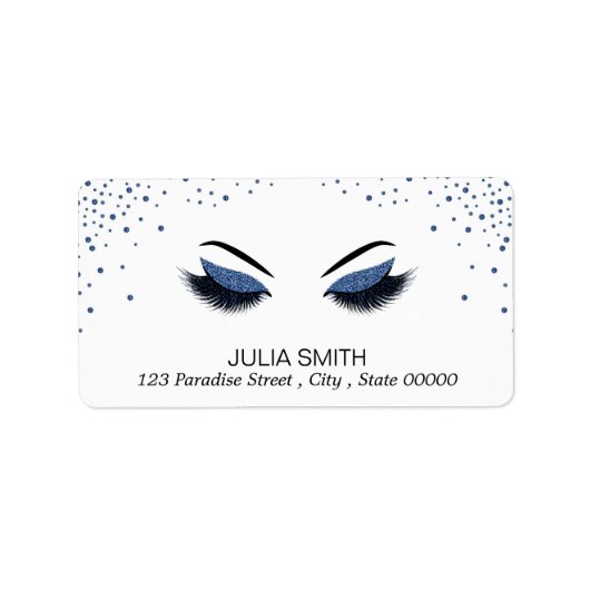 Makeup mit Glitzer-Effekt Adressaufkleber (Vorne)