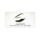 Makeup mit Glitzer-Effekt Adressaufkleber (Vorne)