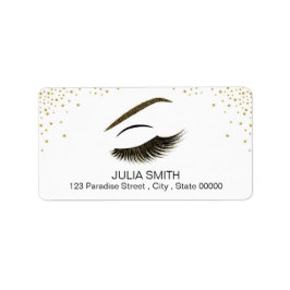 Makeup mit Glitzer-Effekt Adressaufkleber