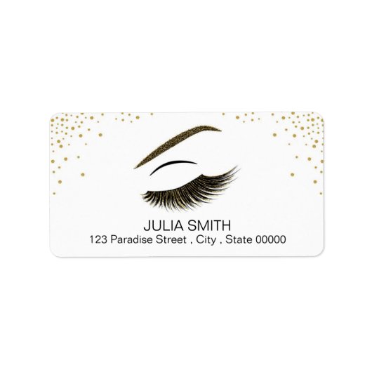 Makeup mit Glitzer-Effekt Adressaufkleber (Vorne)