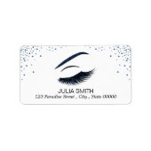 Makeup mit Glitzer-Effekt Adressaufkleber (Vorne)