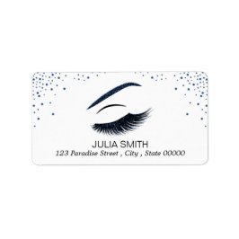 Makeup mit Glitzer-Effekt Adressaufkleber