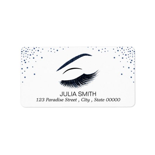 Makeup mit Glitzer-Effekt Adressaufkleber (Vorne)