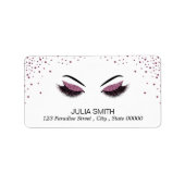 Makeup mit Glitzer-Effekt Adressaufkleber (Vorne)
