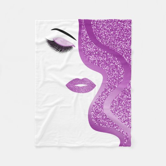 Makeup mit Glitzer-Effekt Fleecedecke (Vorderseite)