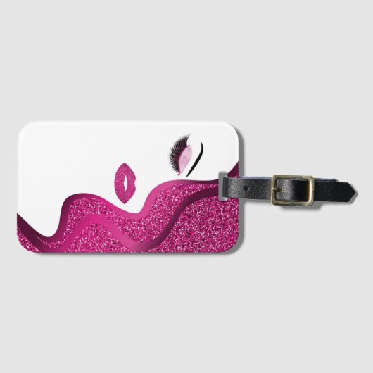 Makeup mit Glitzer-Effekt Gepäckanhänger (Vorderseite (Horizontal))