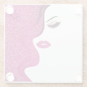 Makeup mit Glitzer-Effekt Glasuntersetzer (Rückseite)