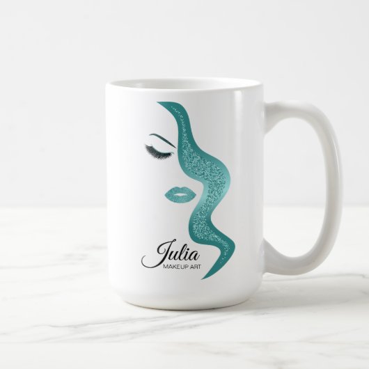 Makeup mit Glitzer-Effekt Kaffeetasse (Rechts)