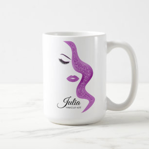 Makeup mit Glitzer-Effekt Kaffeetasse