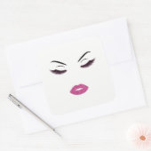 Makeup mit Glitzer-Effekt Quadratischer Aufkleber (Umschlag)