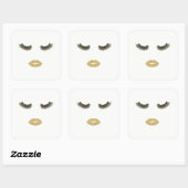 Makeup mit Glitzer-Effekt Quadratischer Aufkleber (Blatt)