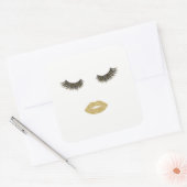 Makeup mit Glitzer-Effekt Quadratischer Aufkleber (Umschlag)