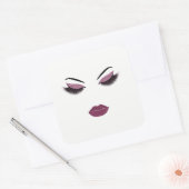 Makeup mit Glitzer-Effekt Quadratischer Aufkleber (Umschlag)