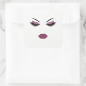 Makeup mit Glitzer-Effekt Quadratischer Aufkleber (Tasche)
