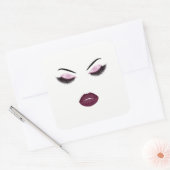 Makeup mit Glitzer-Effekt Quadratischer Aufkleber (Umschlag)