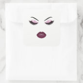 Makeup mit Glitzer-Effekt Quadratischer Aufkleber (Tasche)