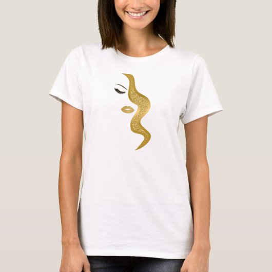 Makeup mit Glitzer-Effekt T-Shirt (Vorderseite)
