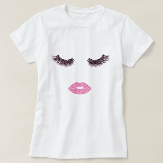 Makeup mit Glitzer-Effekt T-Shirt (Design vorne)