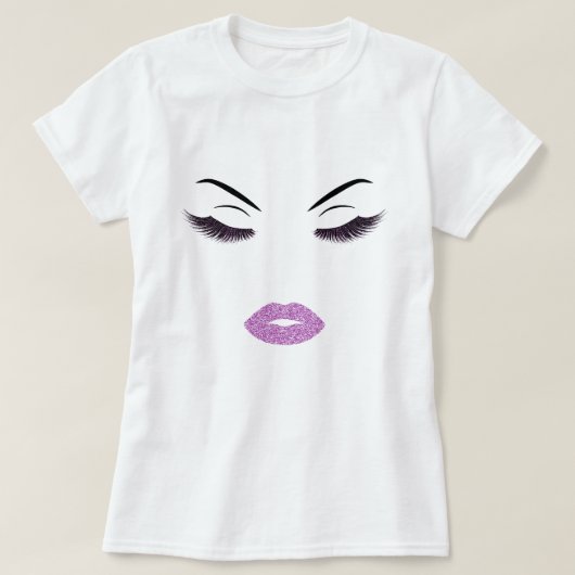 Makeup mit Glitzer-Effekt T-Shirt (Design vorne)