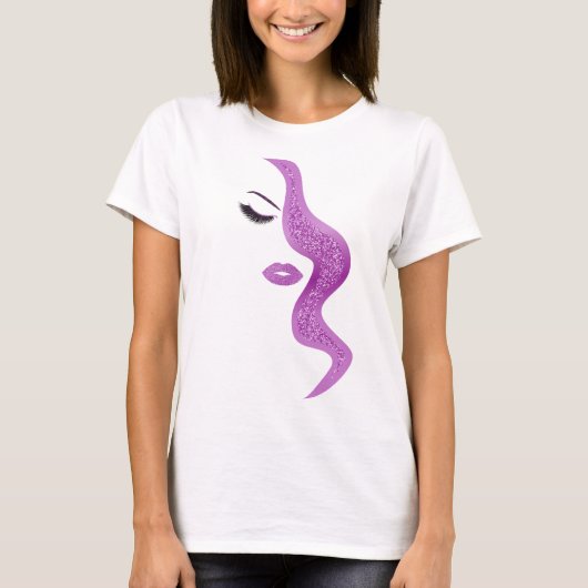 Makeup mit Glitzer-Effekt T-Shirt (Vorderseite)