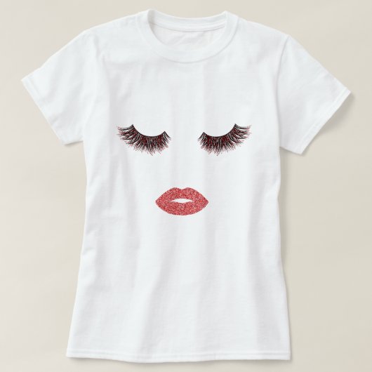 Makeup mit Glitzer-Effekt T-Shirt (Design vorne)