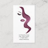 Makeup mit Glitzer-Effekt Visitenkarte (Rückseite)