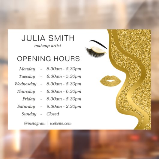 Makeup mit Goldwirkung Glitzer Fensteraufkleber (Blatt 2)