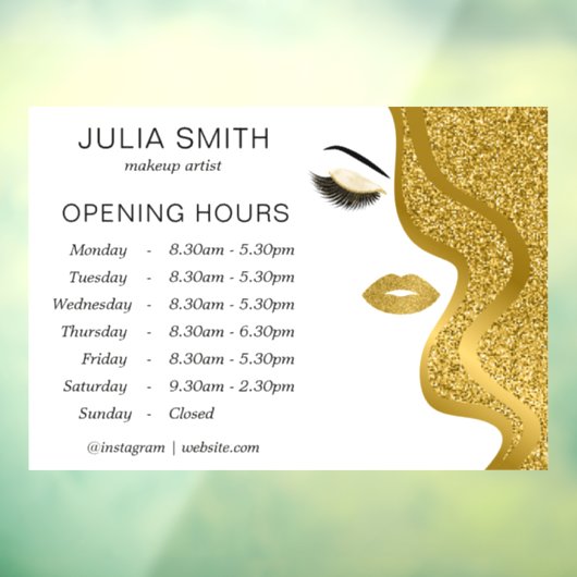 Makeup mit Goldwirkung Glitzer Fensteraufkleber (Blatt 3)