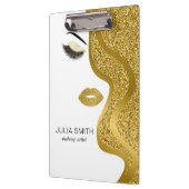 Makeup mit Goldwirkung Glitzer Klemmbrett (Links)