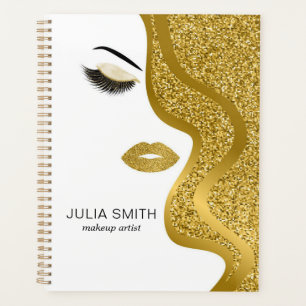 Makeup mit Goldwirkung Glitzer Planer