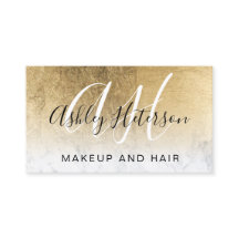 Makeup mit Monogramm Goldfolie-Marmor-Skript