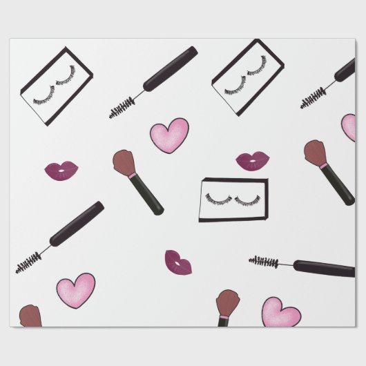 Makeup-Mode-Illustration Geschenkpapier (Flach)