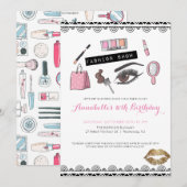 Makeup/Mode Party Einladung anzeigen (Vorne/Hinten)