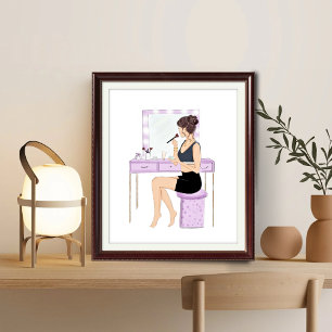 Makeup, Modeskizze, Modeschmuck Poster