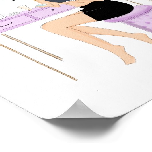 Makeup, Modeskizze, Modeschmuck Poster (Ecke)