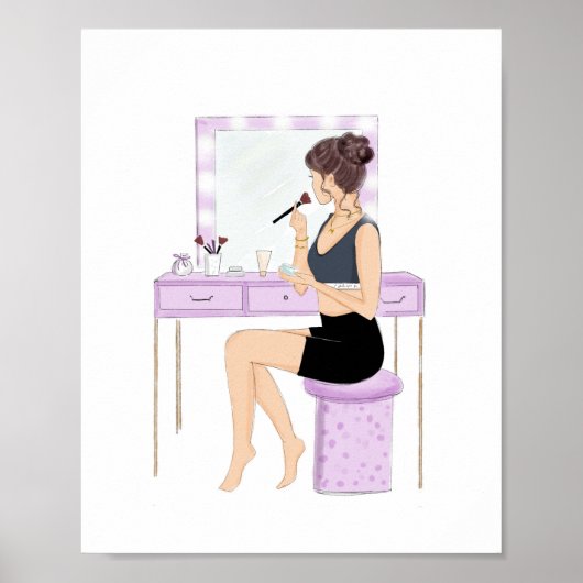 Makeup, Modeskizze, Modeschmuck Poster (Vorne)
