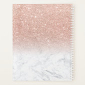 Makeup monogramm Marmor Rose Gold Glitzer Skript Planer (Rückseite)