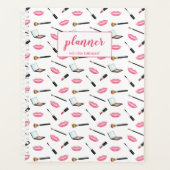 Makeup Muster und rosa Lippen Personalisierter Nam Planer (Vorderseite)