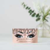 Makeup Nails Lash Makeup Rose Tropfen Blush Blue Visitenkarte (Stehend Vorderseite)