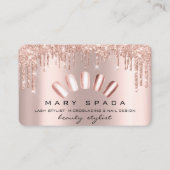 Makeup Nails Manicure Rose Glitzer Visitenkarte (Vorderseite)