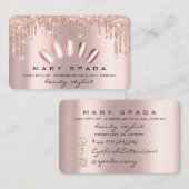 Makeup Nails Manicure Rose Glitzer Visitenkarte (Vorne/Hinten)