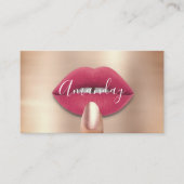 Makeup Nails Rose Rosa Kiss Lips Logo QR Code Visitenkarte (Vorderseite)