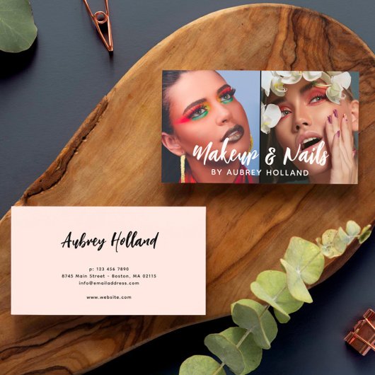 Makeup & Nails Weißes Skript 2 Fotos Visitenkarte