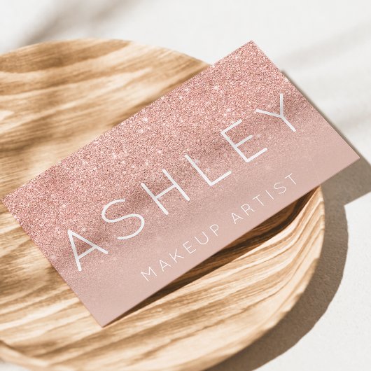 Makeup Name elegante Typografie, rot Rose Gold Visitenkarte