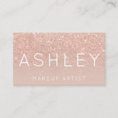 Makeup Name elegante Typografie, rot Rose Gold Visitenkarte (Vorderseite)